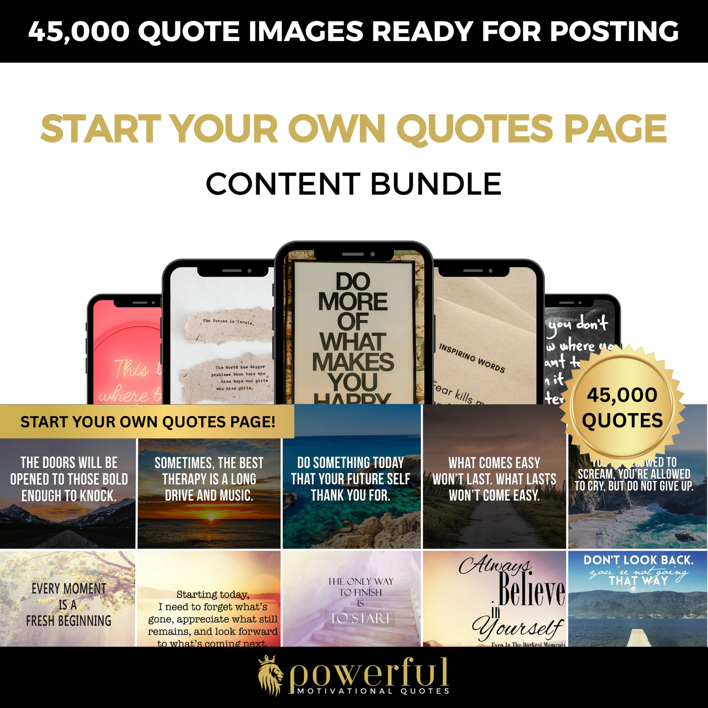Start Your Own Quotes Page - 45,000 Quotes Bundle